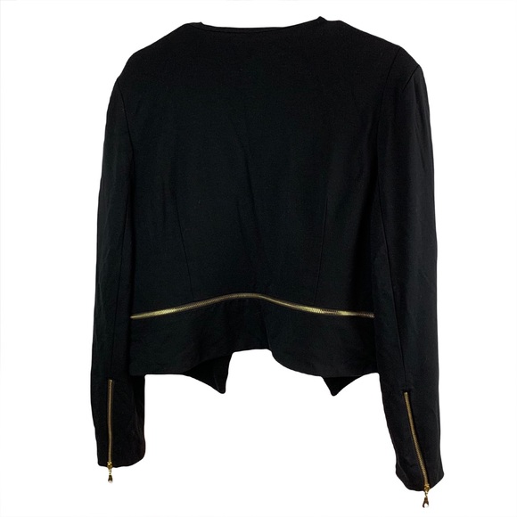 Philosophy black blazer with gold zipper accents, size XL - Picture 2 of 6